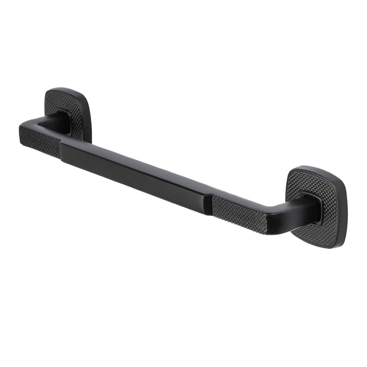 Mara - Knurled Kitchen Cabinet Handle with Backplate - Matt Black