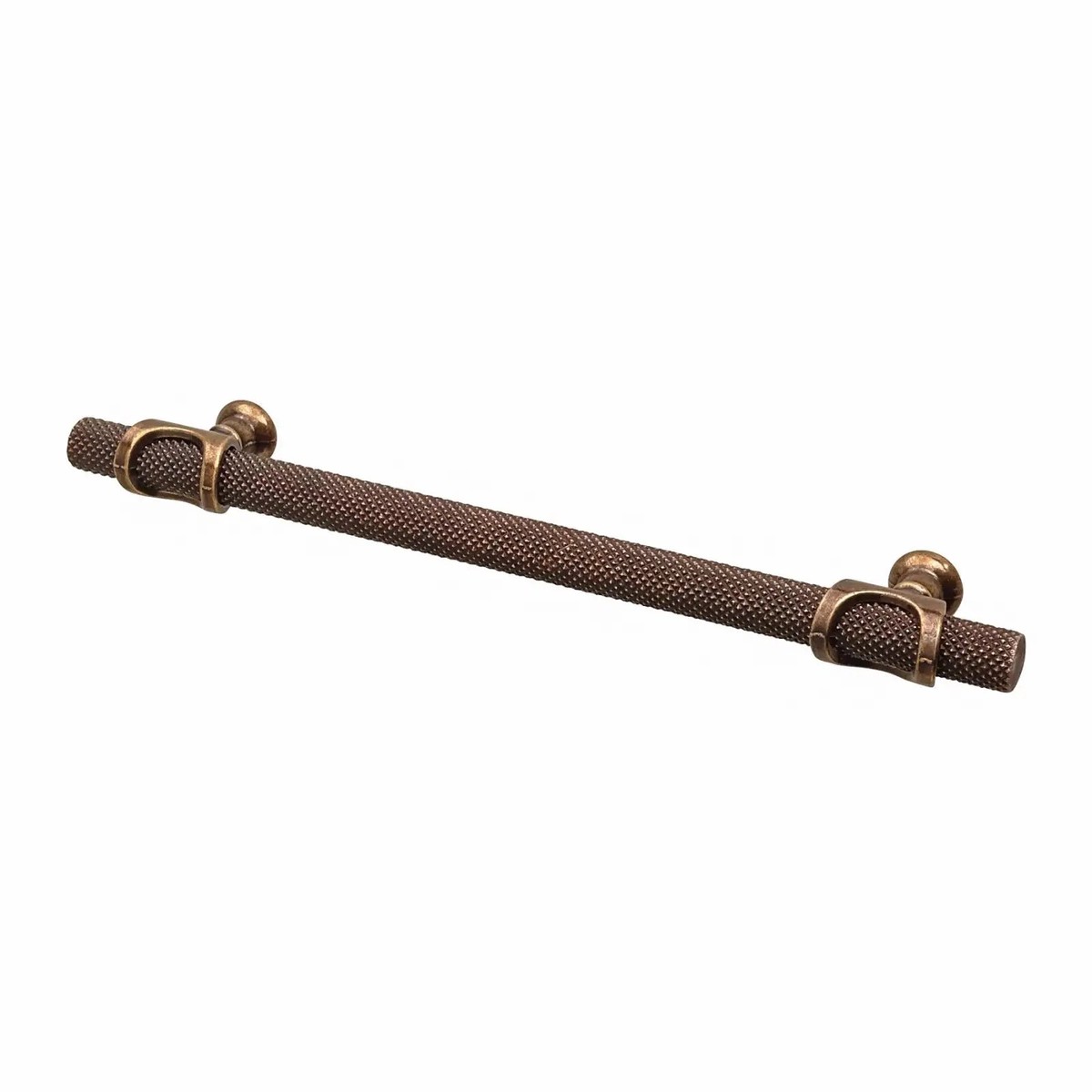 Amelia - Knurled T-Bar Kitchen Cupboard Handle - Antique Copper