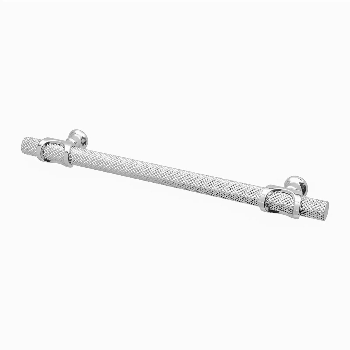 Amelia - Knurled T-Bar Kitchen Cupboard Handle - Polished Chrome