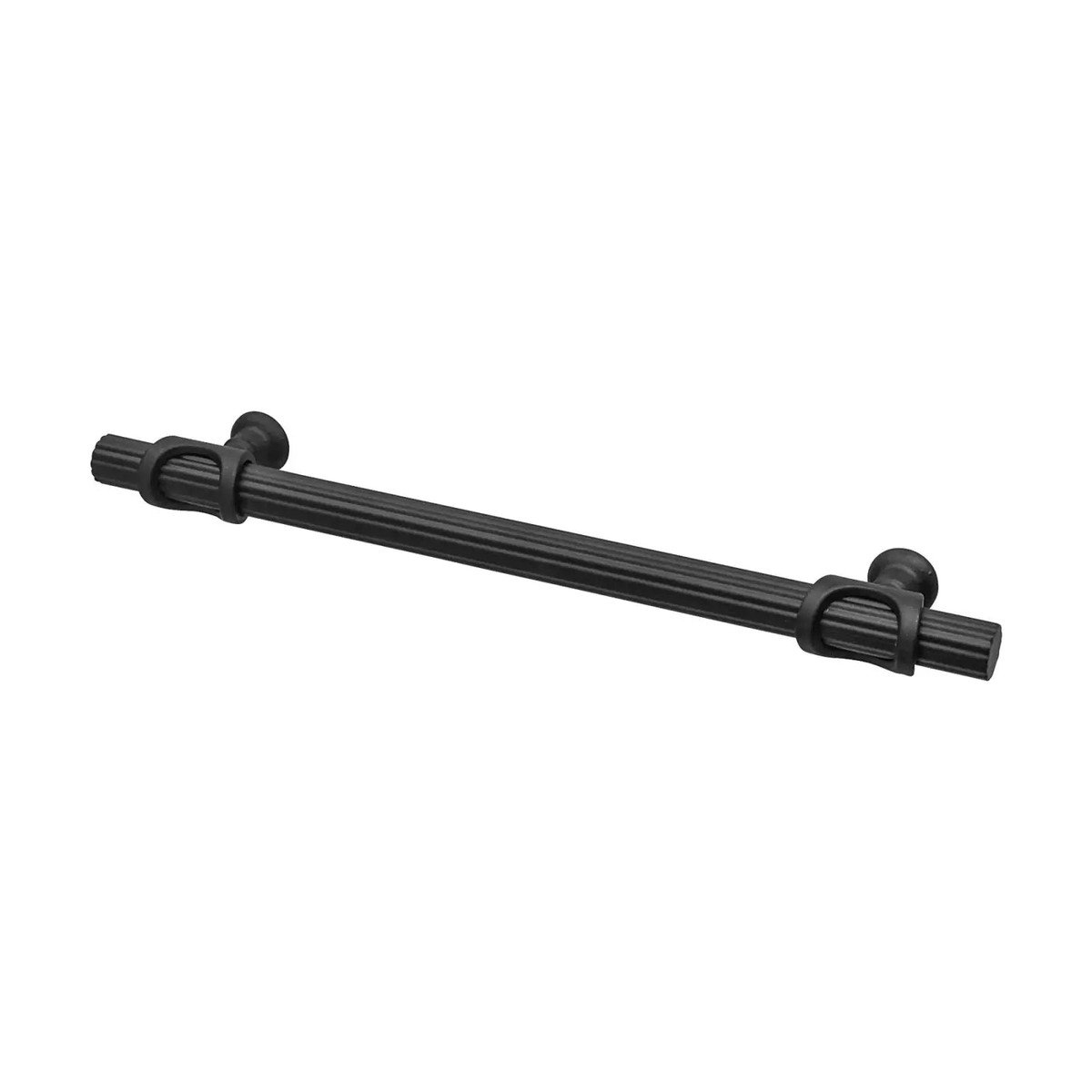 Sienna - Lines Knurled T-Bar Kitchen Cabinet Pull Handle - Matt Black