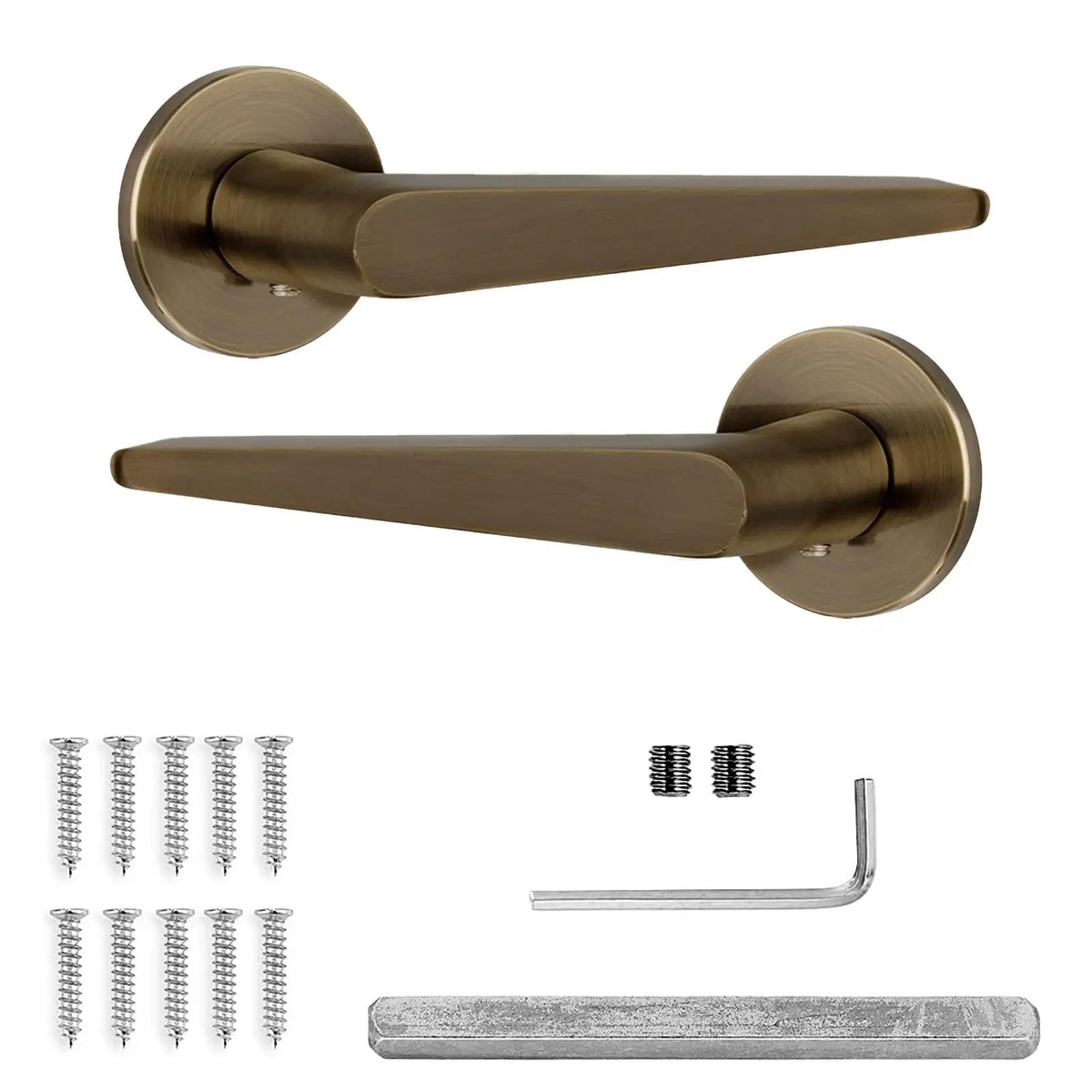 Terra Internal Door Handles - Antique Brass
