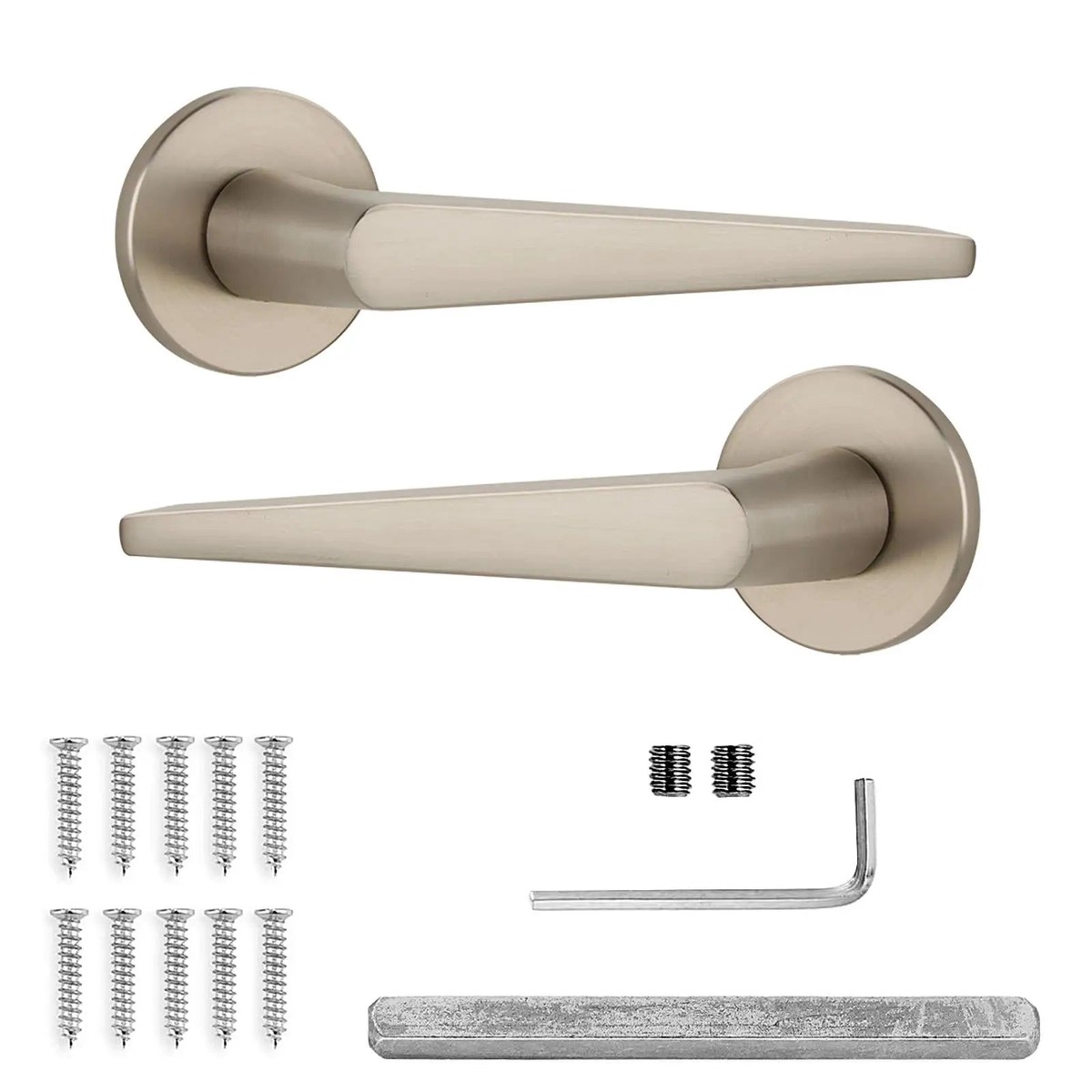 Terra Internal Door Handles - Brushed Satin Nickel