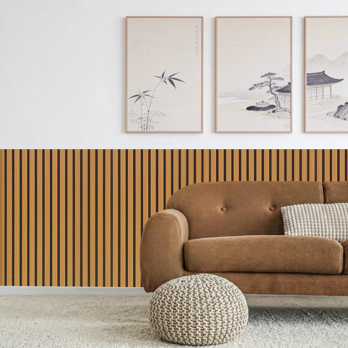 Acoustic Slat Wood Wall Panel - Oak - 1200