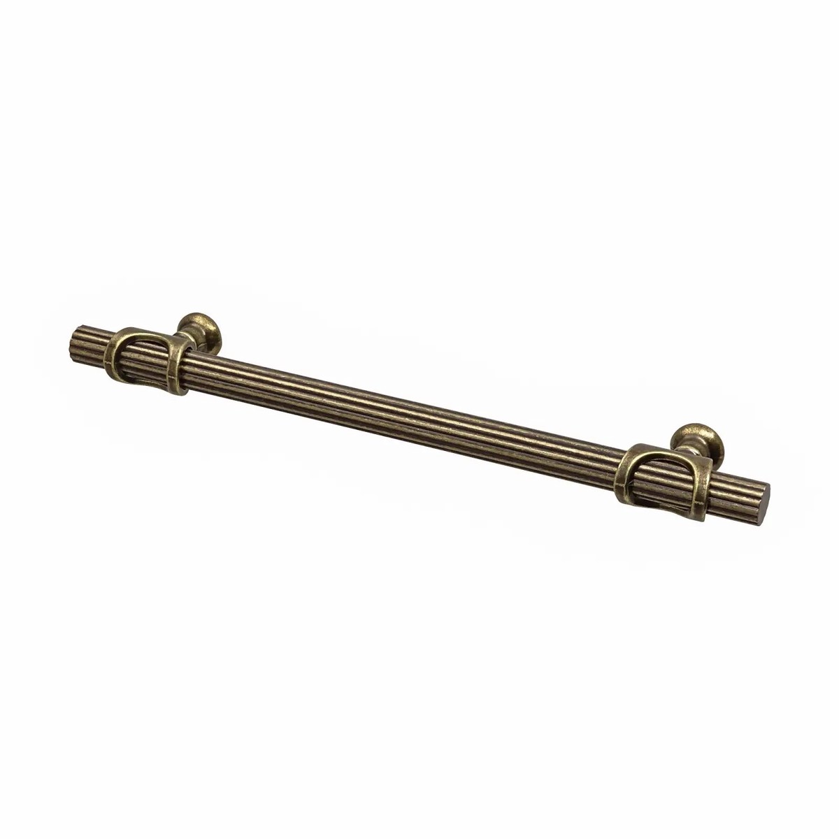 Sienna - Lines Knurled T-Bar Kitchen Cabinet Pull Handle - Antique Brass