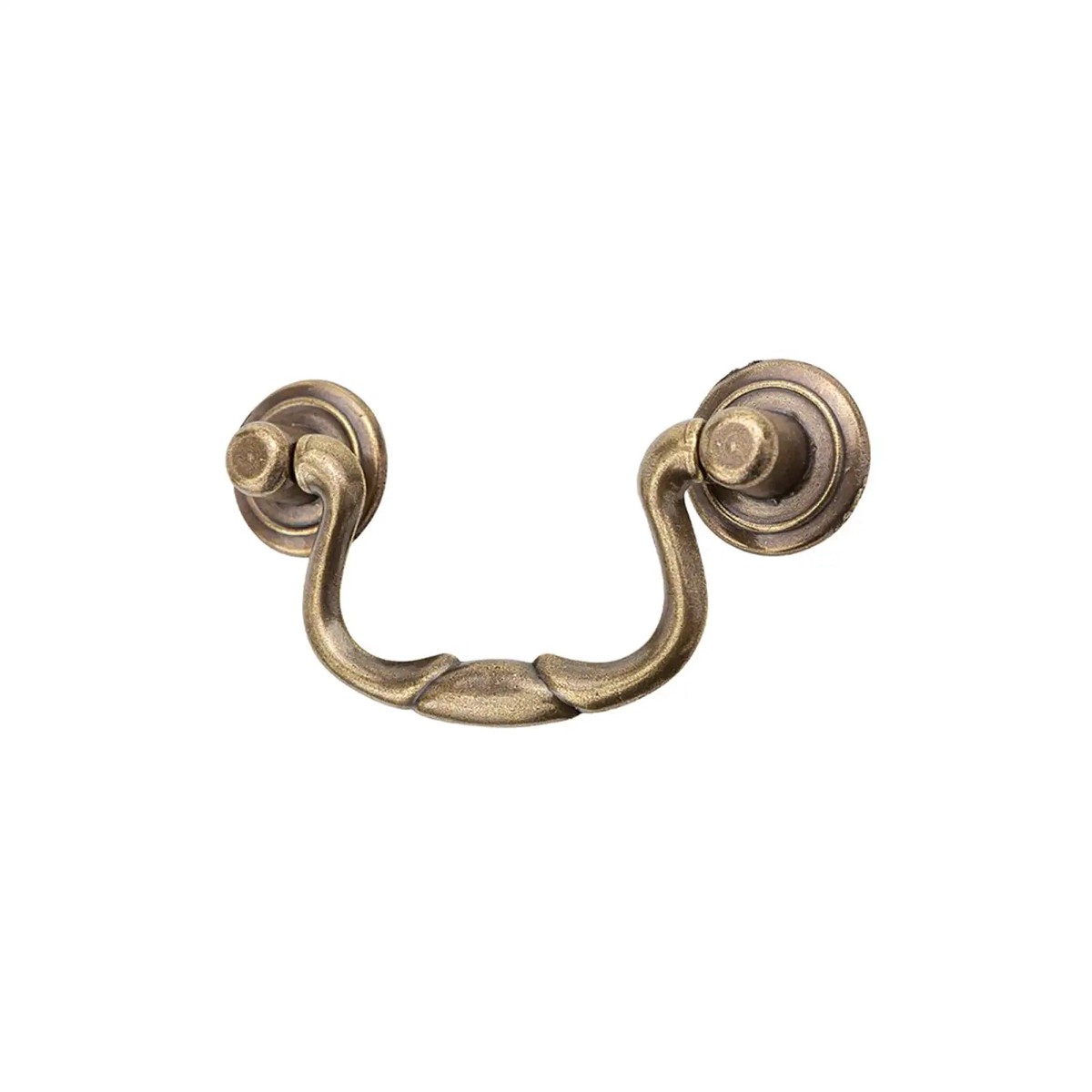 Dixie - Vintage Swing Cabinet Pull Handle - Antique Brass