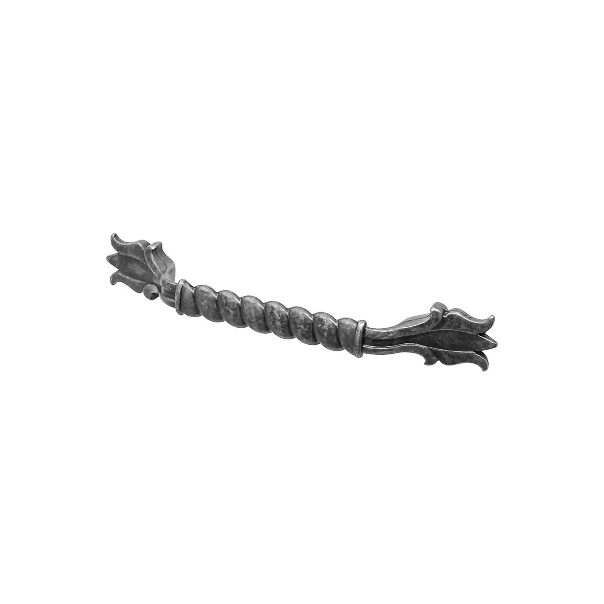 Ella - Traditional D Shaped Cabinet Drawer Pulls - Antique Silver - Pewter