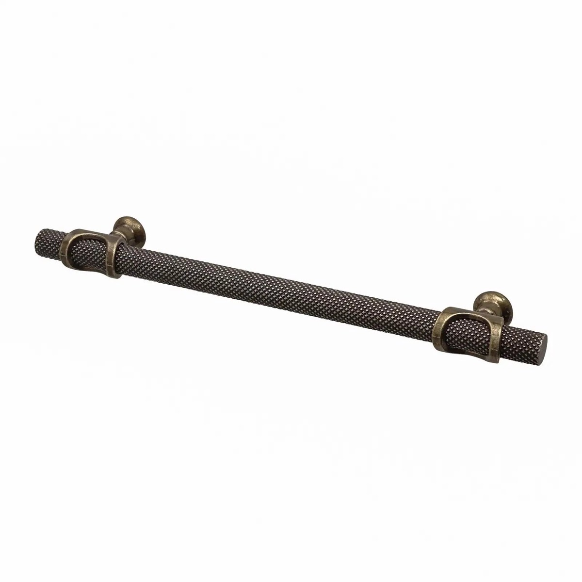 Amelia - Knurled T-Bar Kitchen Cupboard Handle - Antique Brass