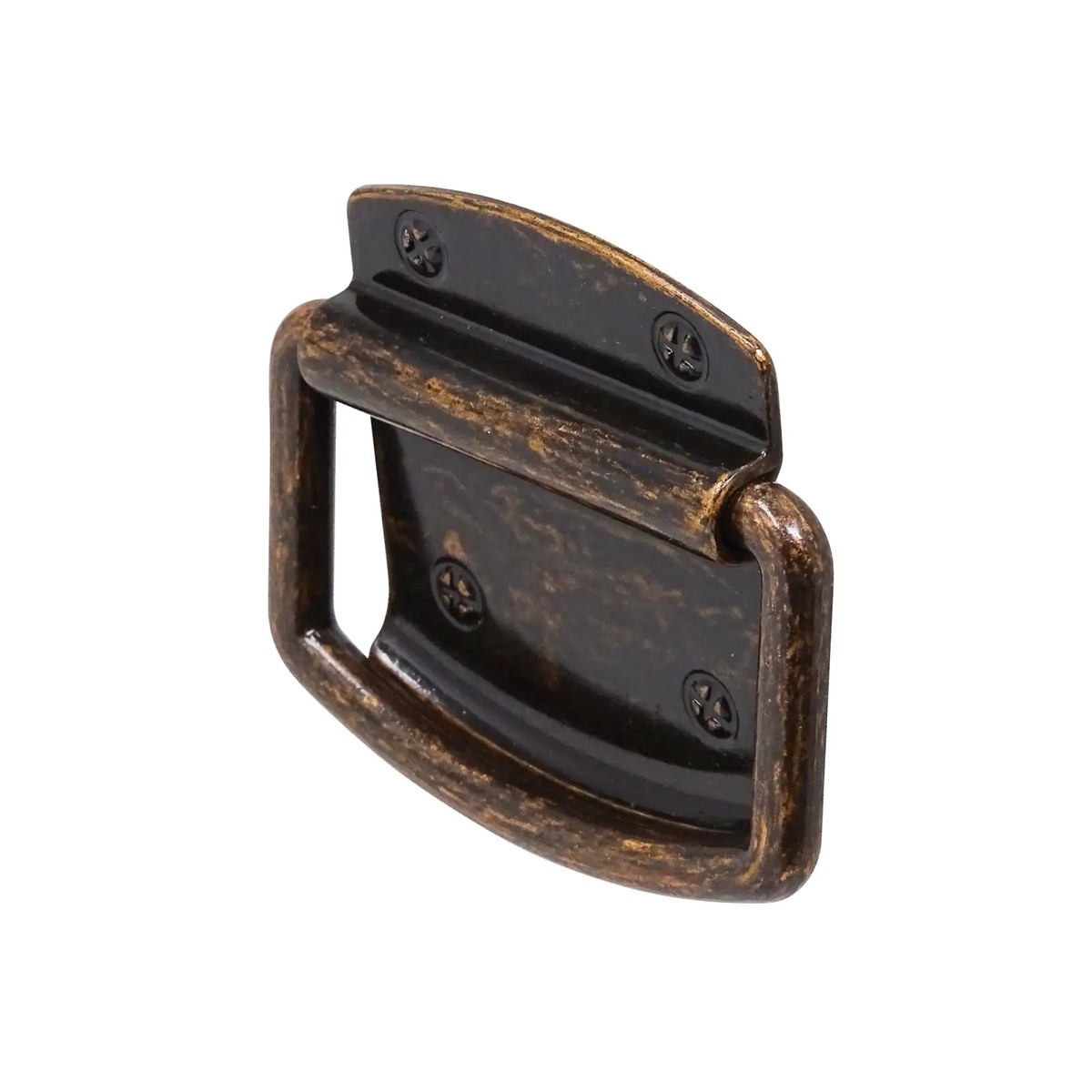 Hive - Vintage Square Drop Ring Pull Handle - Antique Copper