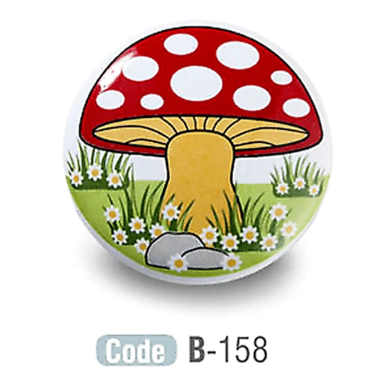 Kids Mushroom Ceramic Cupboard Knobs Porcelain