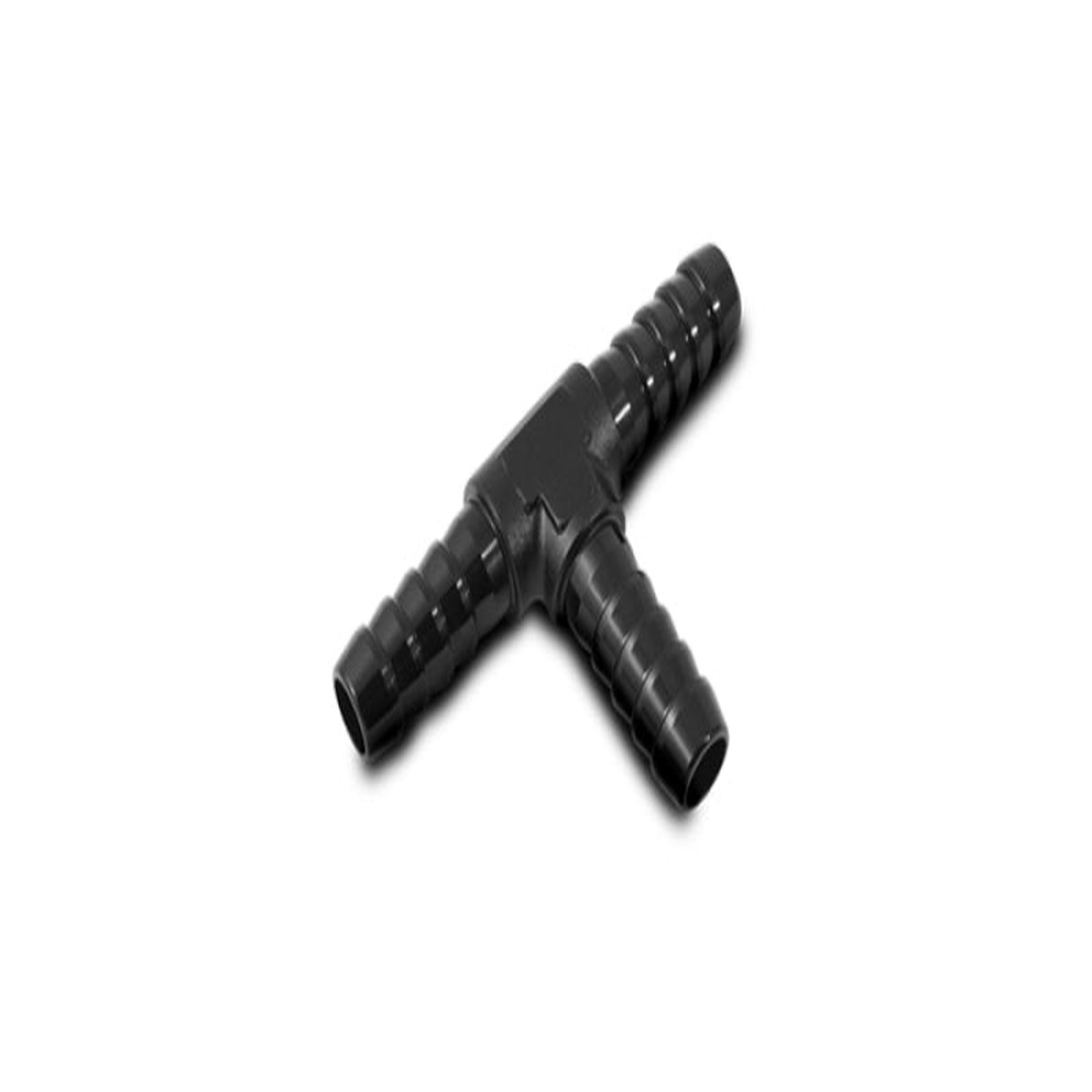 Vibrant 3/8in Barbed Tee Adapter - Black Anodized