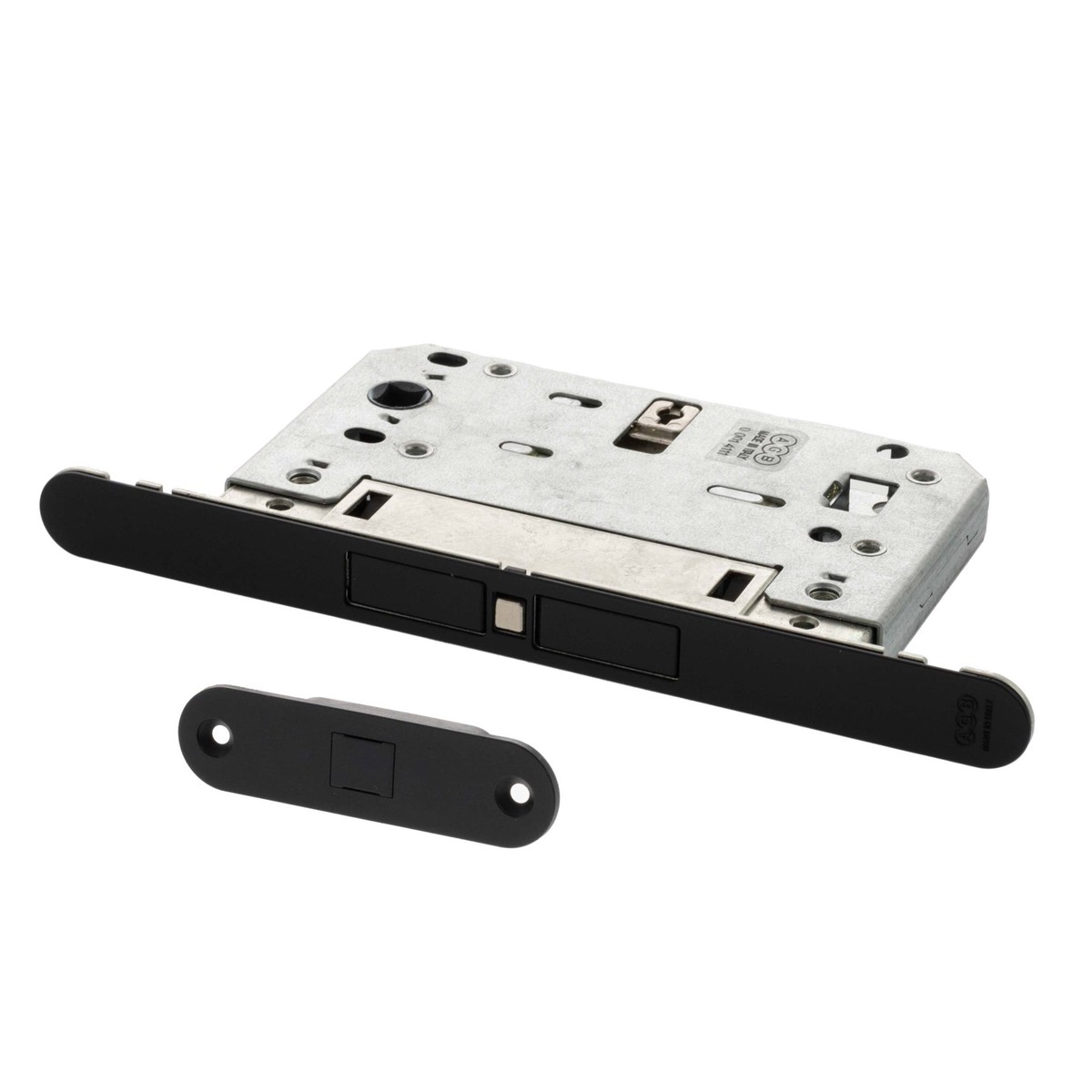 AGB Touch Magnetic Door Catch Bathroom Lock - Matt Black
