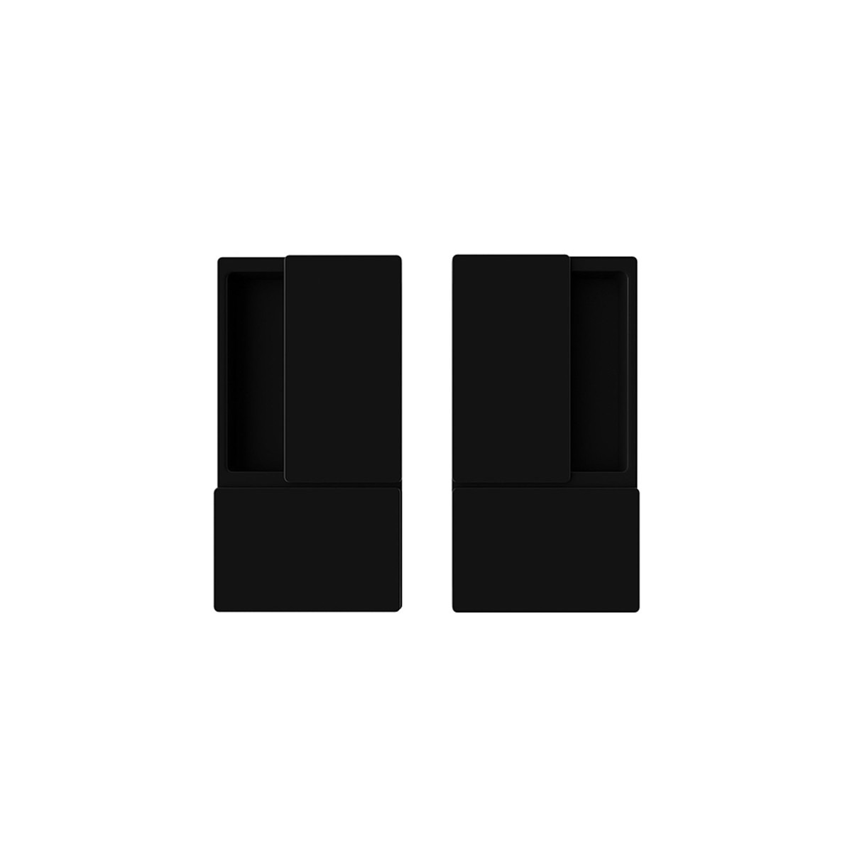 AGB Wave Flush Pocket Door Handle Set - Matt Black