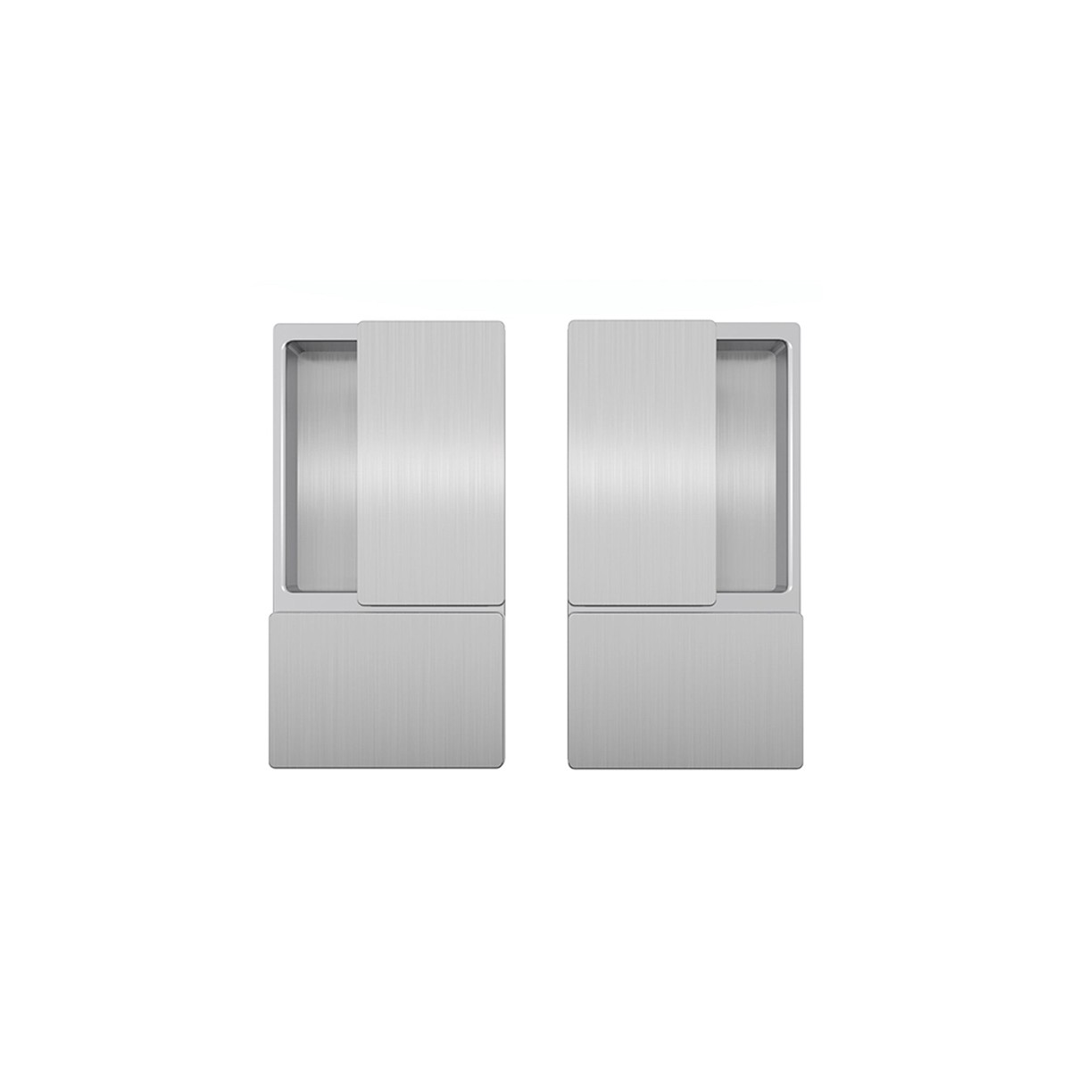 AGB Wave Flush Pocket Door Handle Set - Satin Chrome