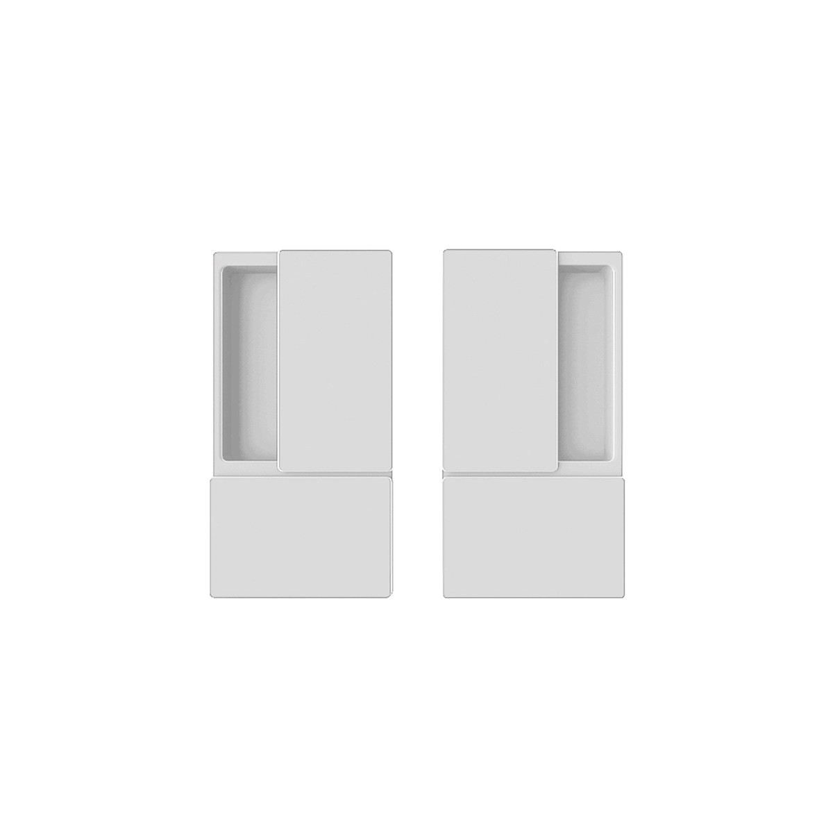 AGB Wave Flush Pocket Door Handle Set - White