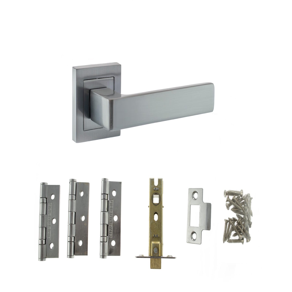 Atlantic Montana Door Pack Bundle (2.5" Latch, 3"x2" Hingesx3) - Satin Chrome