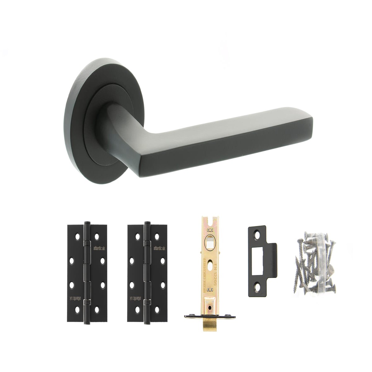 Atlantic Alaska Door Pack Bundle (3" Latch, 3"x2" Hingesx3) - Matt Black