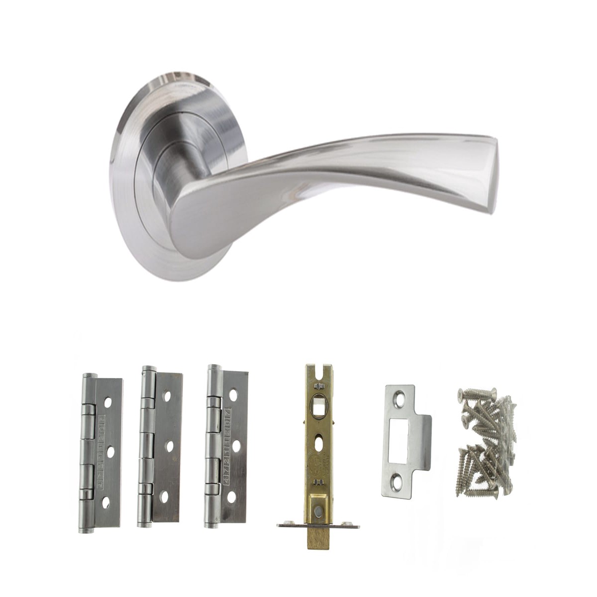 Atlantic Aqua Door Pack Bundle (2.5" Latch, 3"x2" Hingesx3) - Satin Chrome