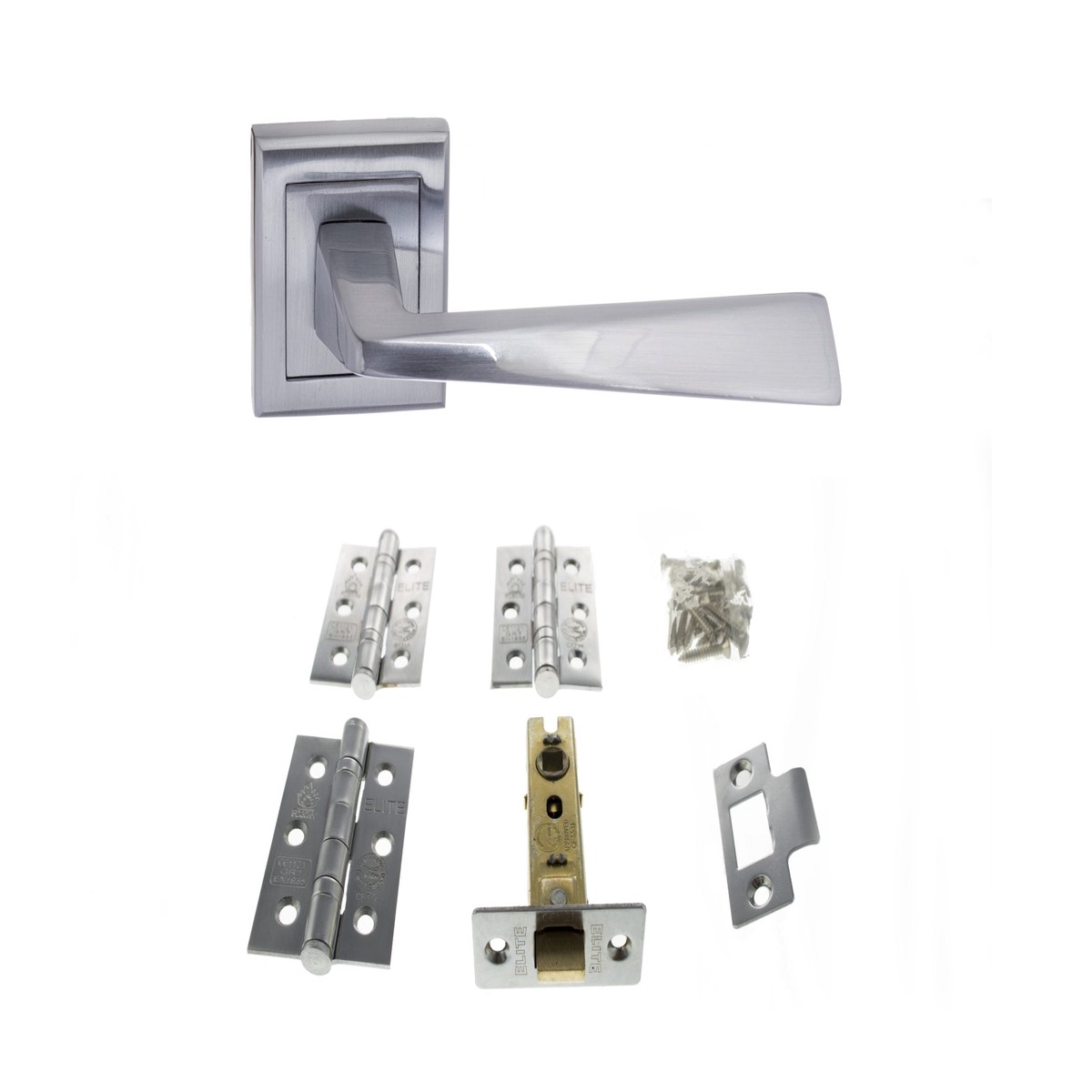 Atlantic California Door Pack Bundle (2.5" Latch, 3"x2" Hingesx3) - Satin Chrome