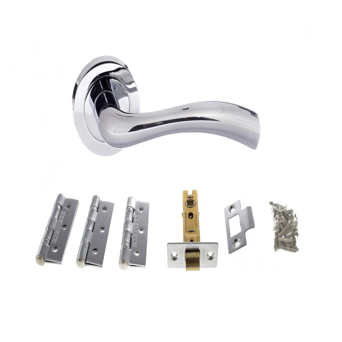 Atlantic Texas Door Pack Bundle (2.5" Latch, 3"x2" Hingesx3) - Polished Chrome