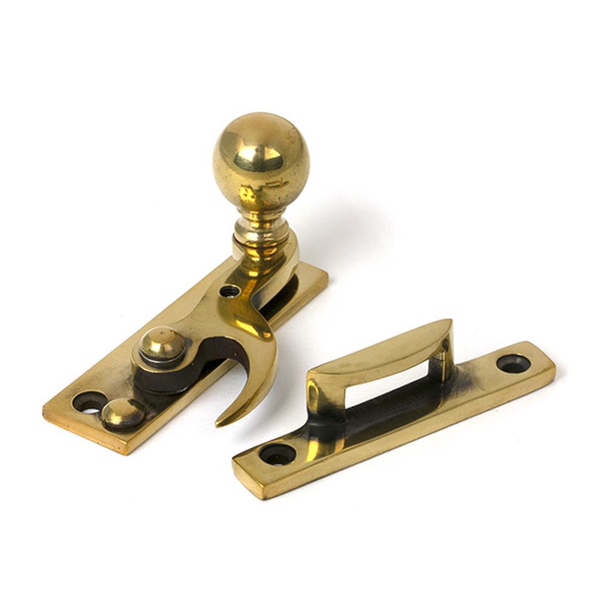 From The Anvil - Aged Brass Sash Hook Fastener