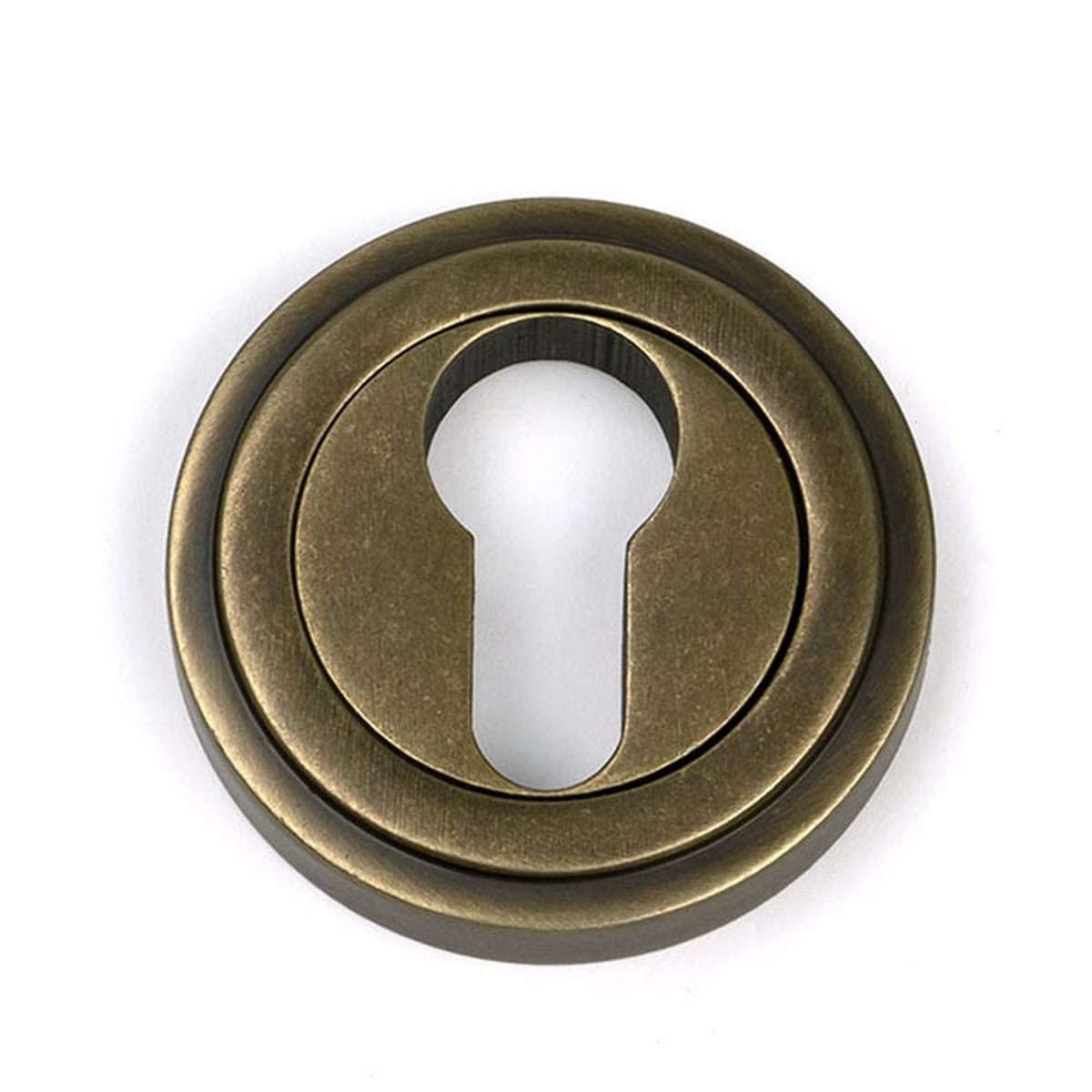 From The Anvil - Burnished Brass Round Euro Escutcheon (Art Deco)