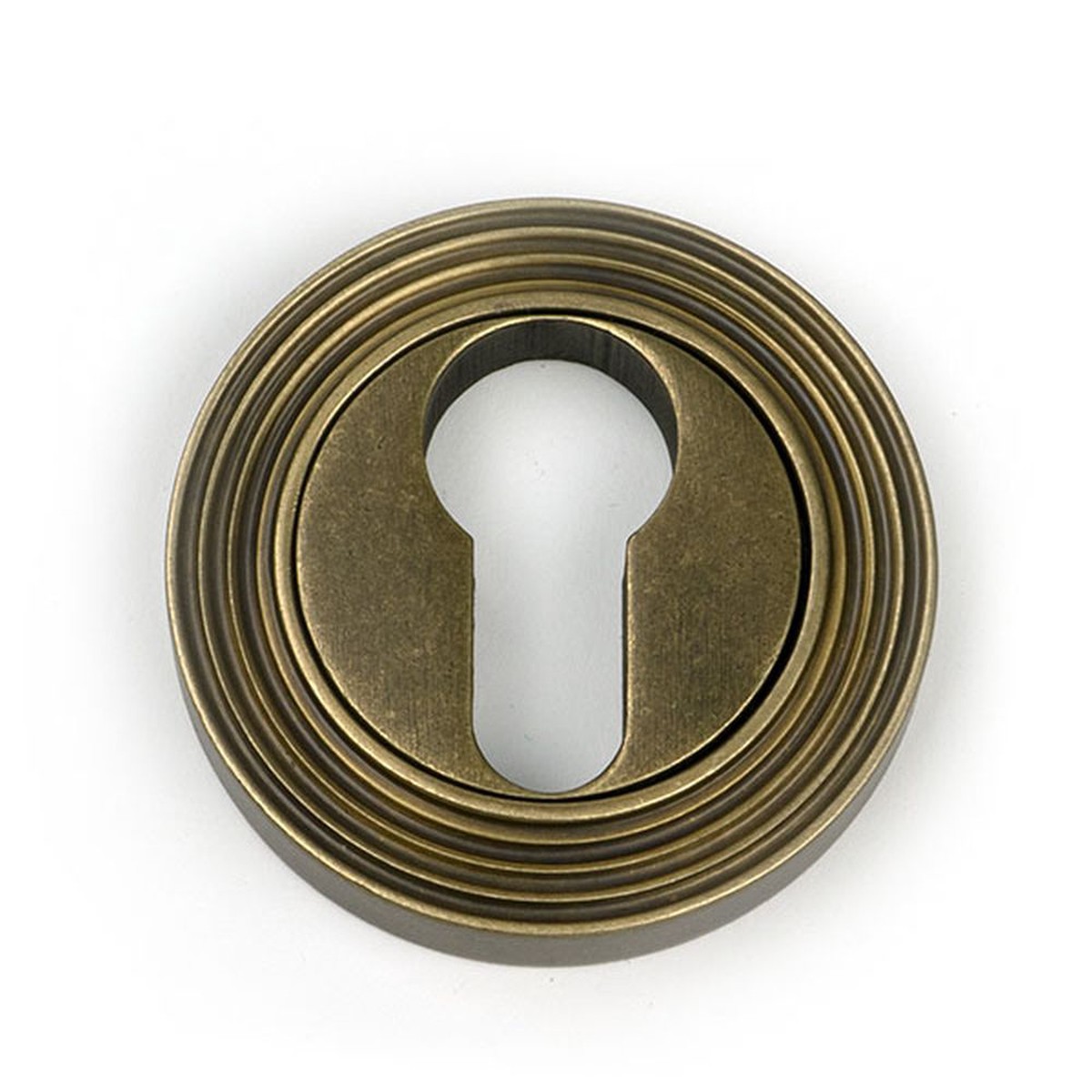 From The Anvil - Burnished Brass Round Euro Escutcheon (Beehive)