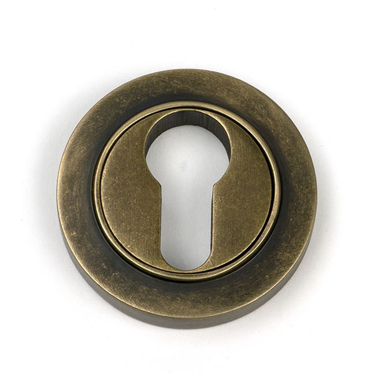 From The Anvil - Burnished Brass Round Euro Escutcheon (Plain)