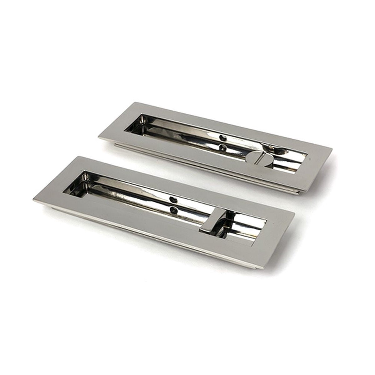 From The Anvil - Polished Marine SS (316) 175mm Plain Rectangular Pull - Privacy Set