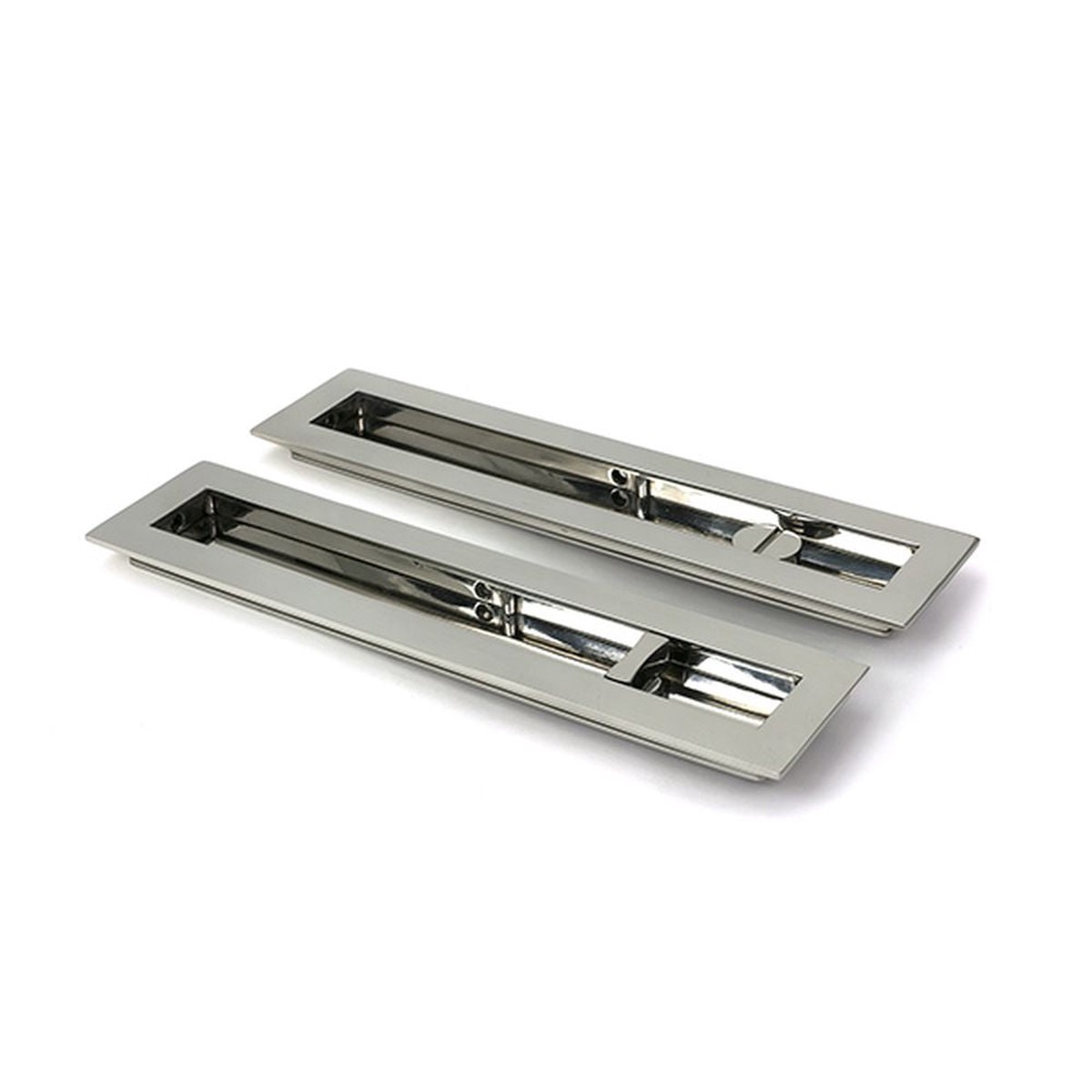 From The Anvil - Polished Marine SS (316) 250mm Plain Rectangular Pull - Privacy Set