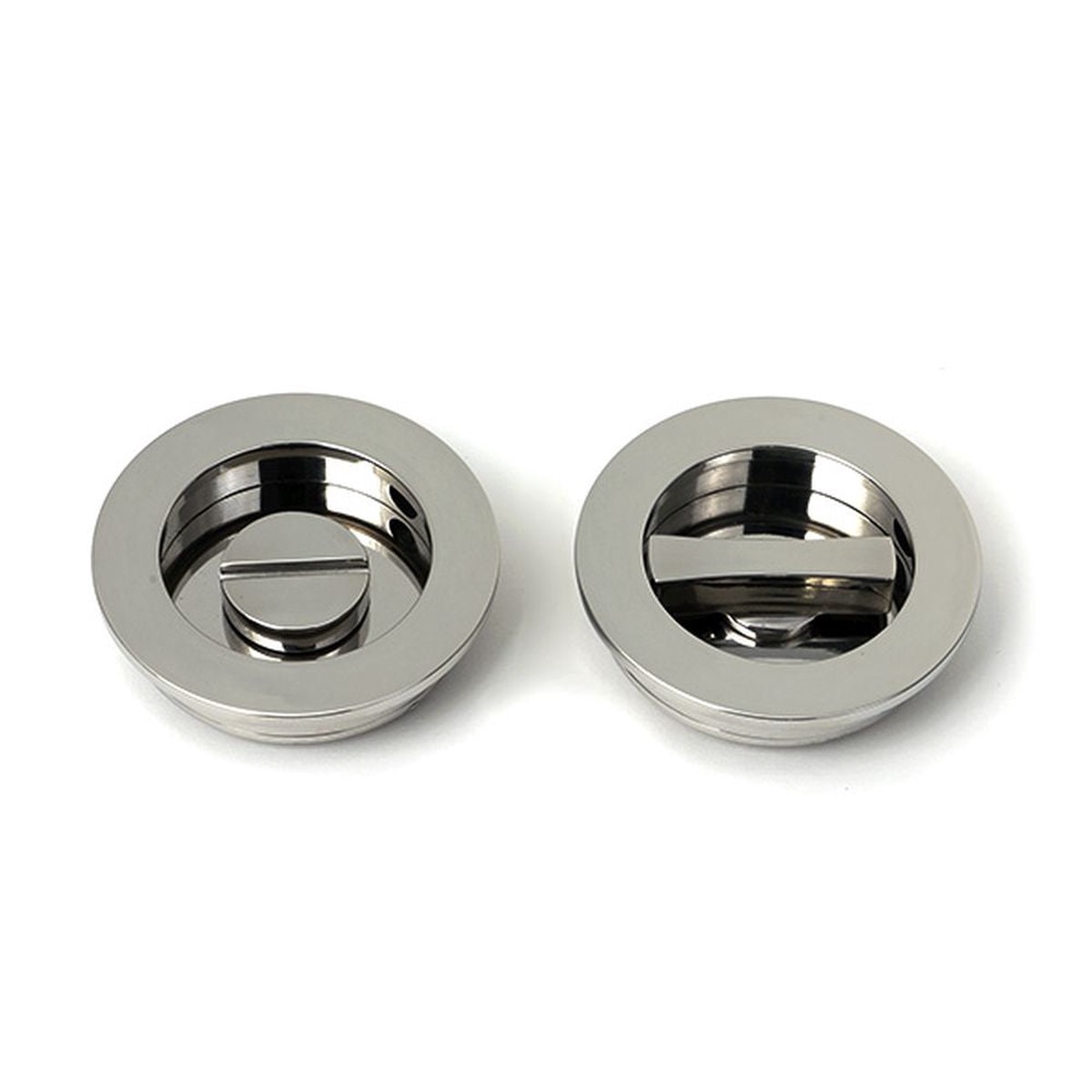 From The Anvil - Polished Marine SS (316) 60mm Plain Round Pull - Privacy Set