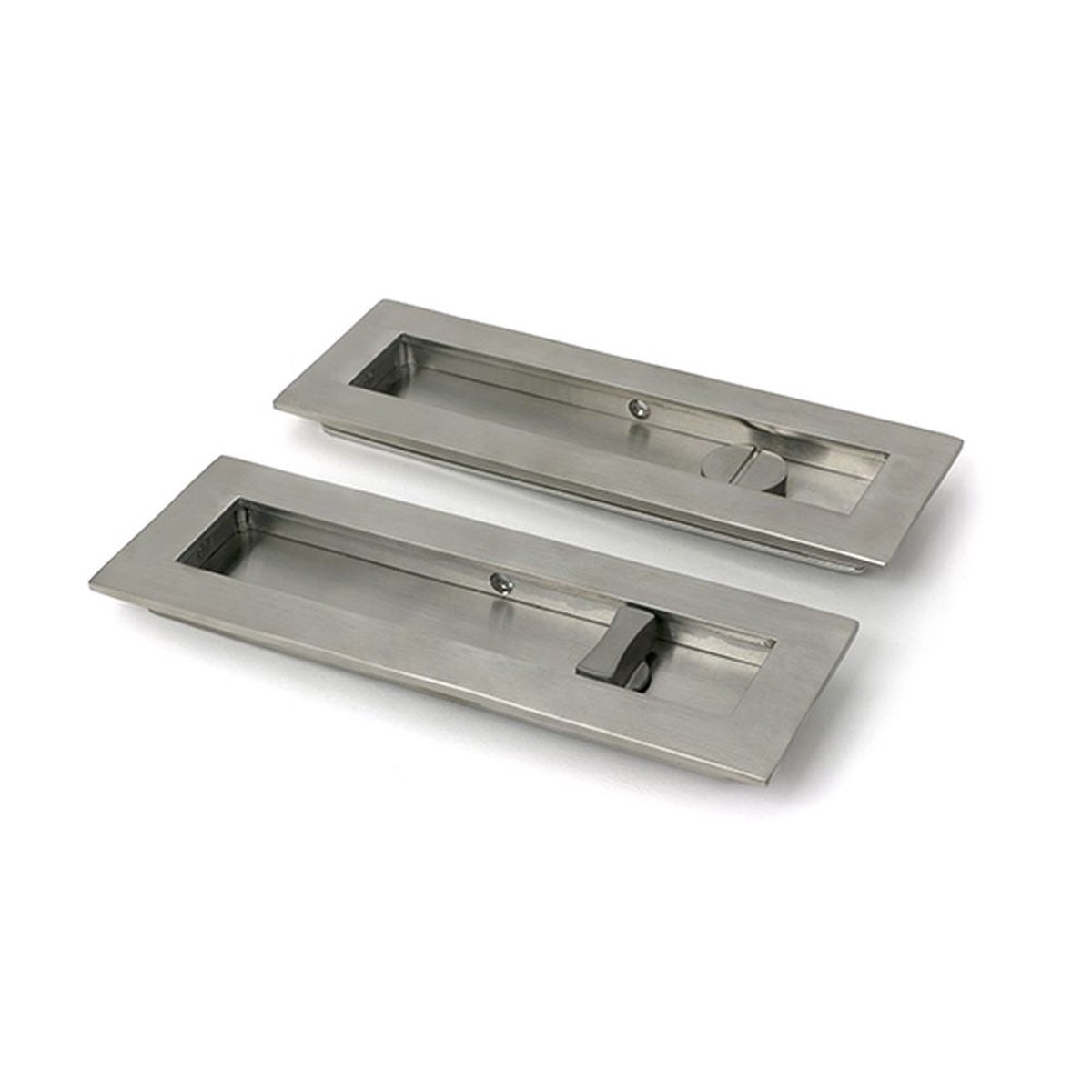 From The Anvil - Satin Marine SS (316) 175mm Plain Rectangular Pull - Privacy Set