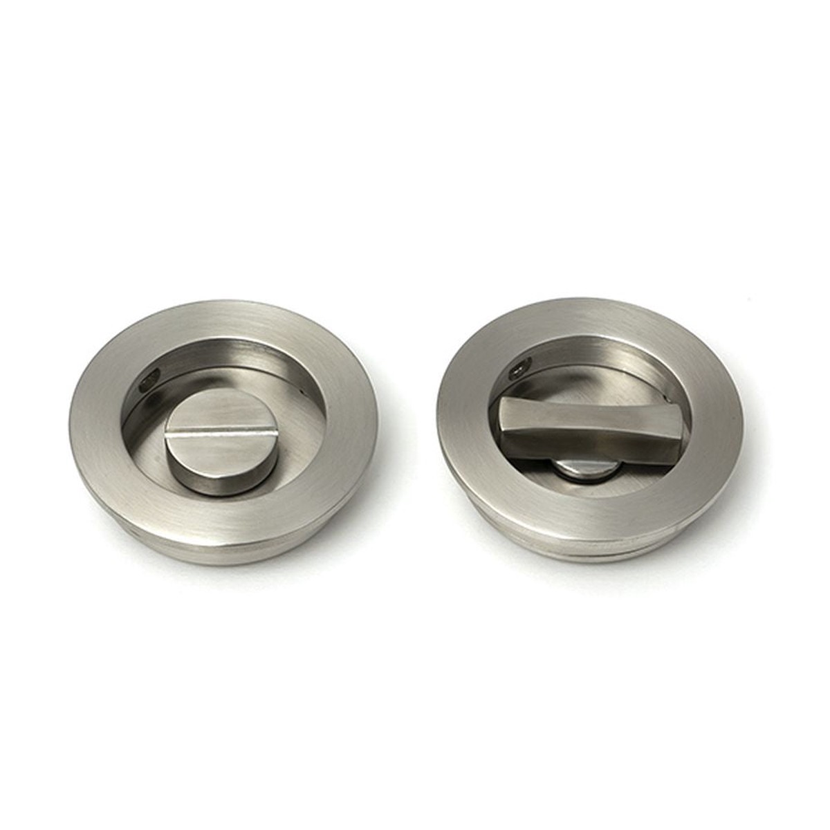From The Anvil - Satin Marine SS (316) 60mm Plain Round Pull - Privacy Set