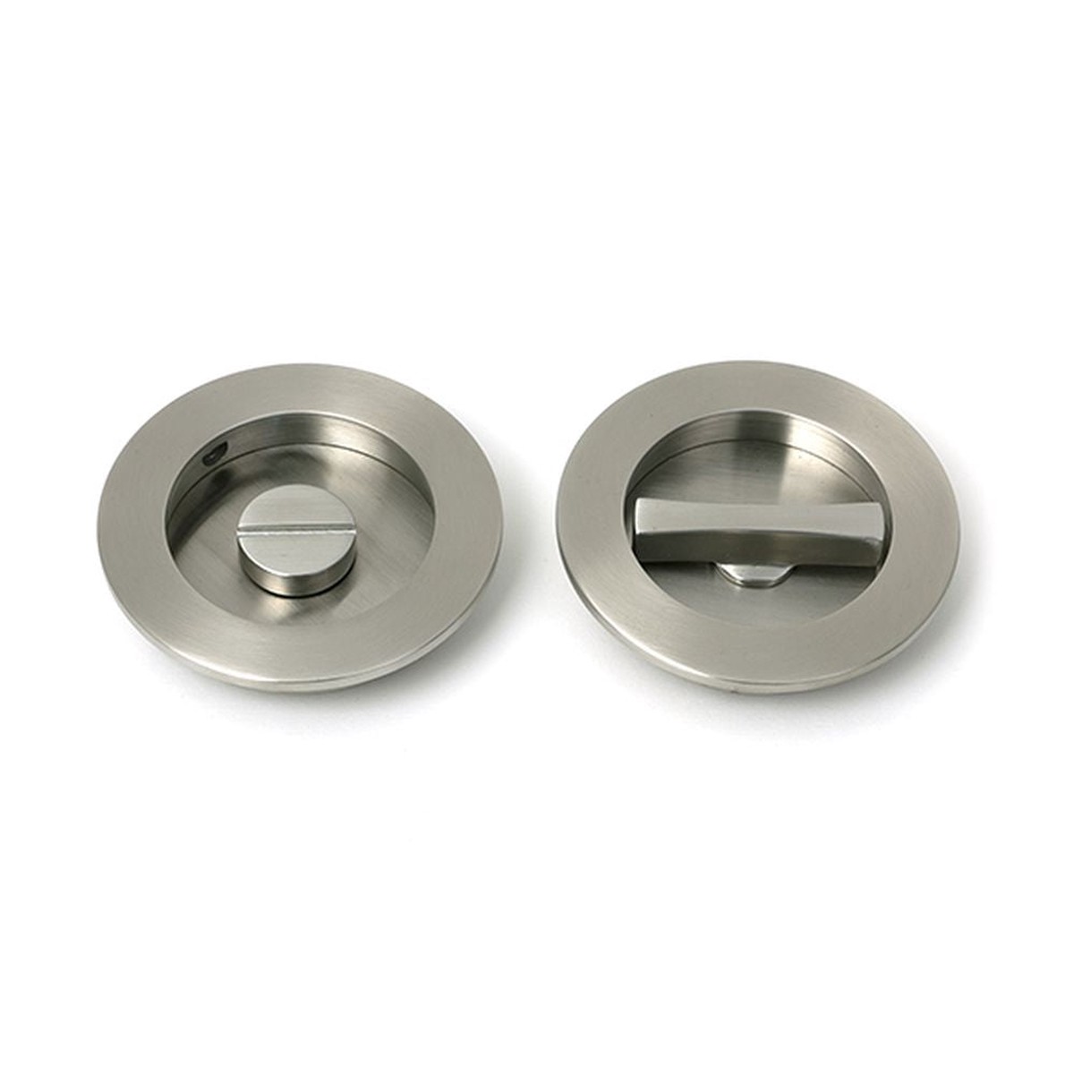 From The Anvil - Satin Marine SS (316) 75mm Plain Round Pull - Privacy Set