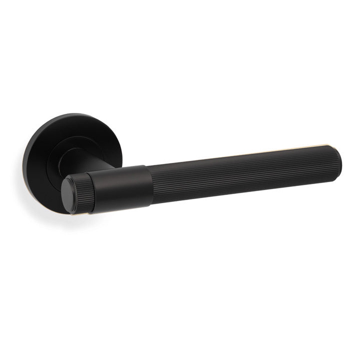 Alexander & Wilks - Kingston Reeded lever on Round Rose-Black