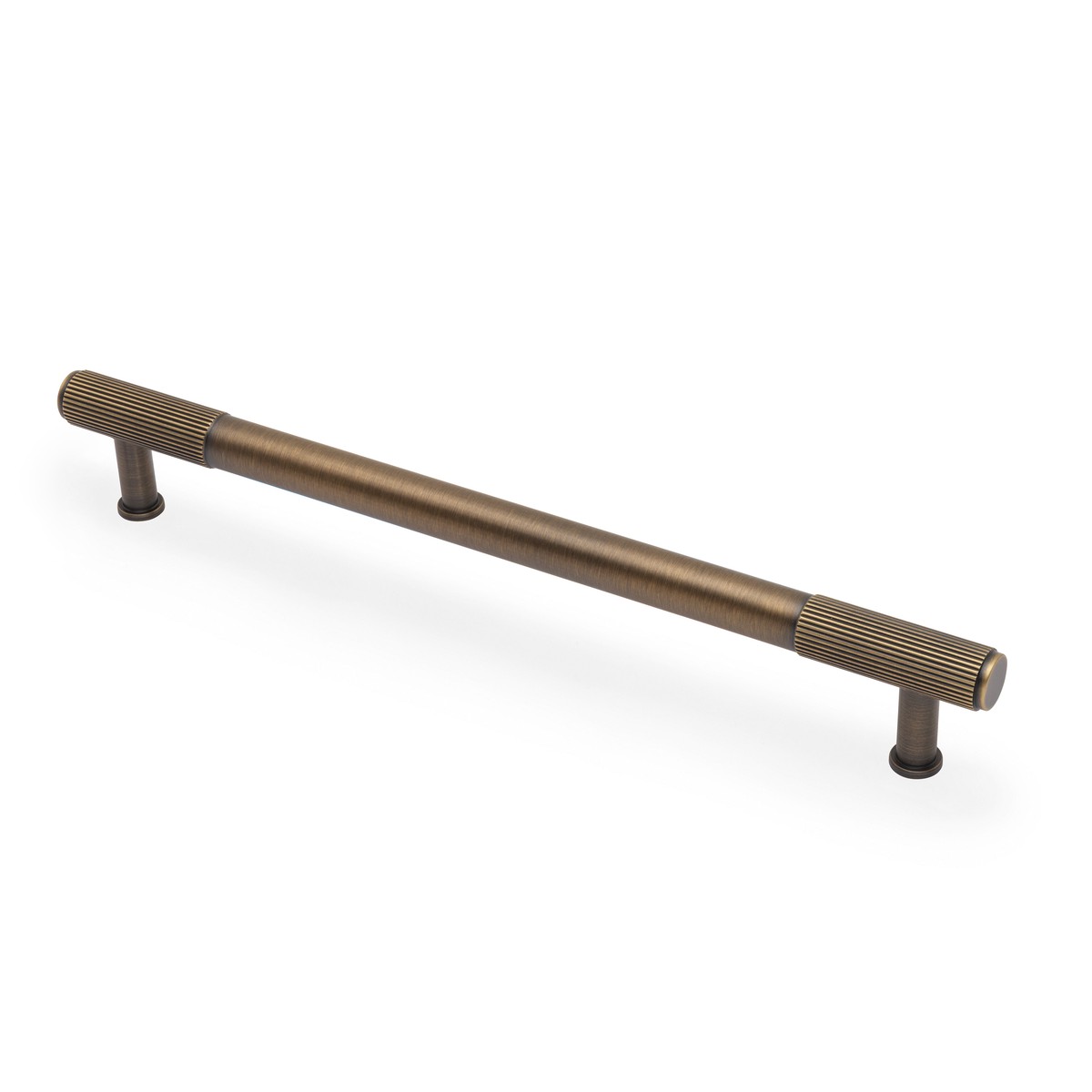 Alexander & Wilks - Washington Reeded End Cabinet Pull-Antique Brass-224mm