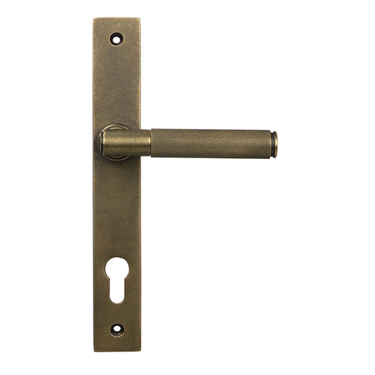 From The Anvil - Burnished Brass Brompton Slimline Lever Espag. Lock Set