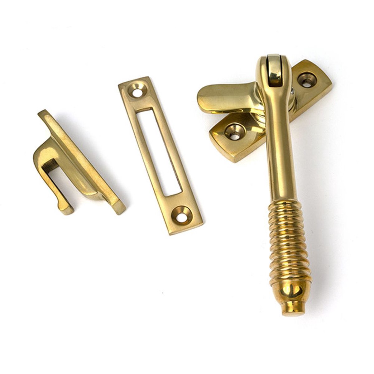 From The Anvil - Polished Brass Locking Reeded Fastener