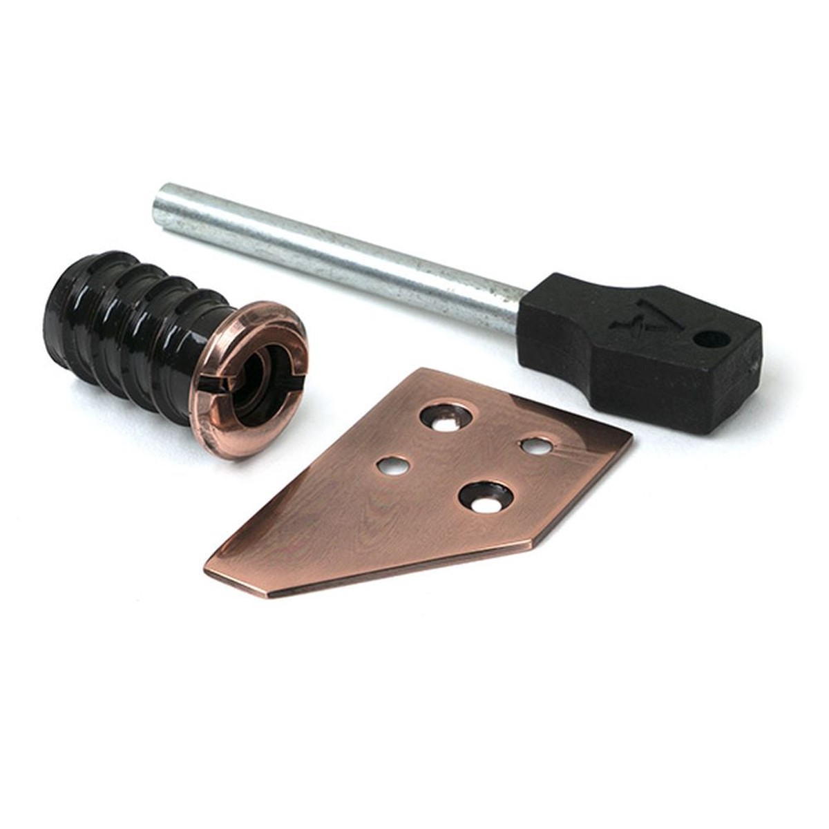 From The Anvil - Polished Bronze Key-Flush Sash Stop