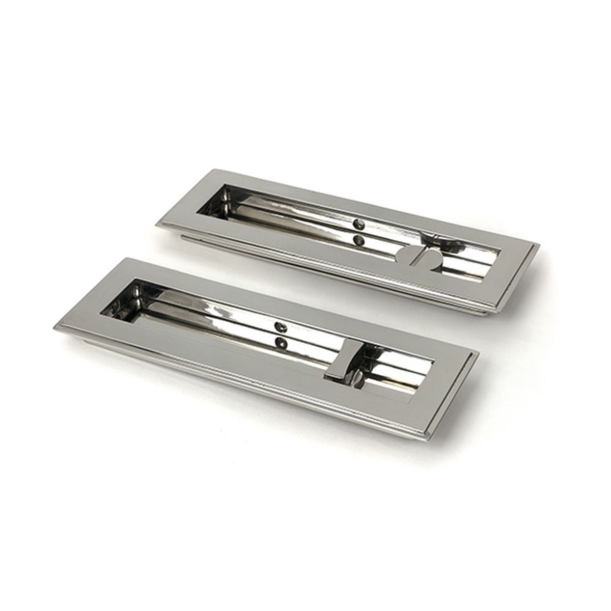 From The Anvil - Polished Marine SS (316) 175mm Art Deco Rectangular Pull - Privacy Set