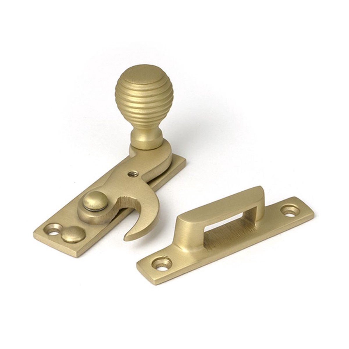 From The Anvil - Satin Brass Beehive Sash Hook Fastener