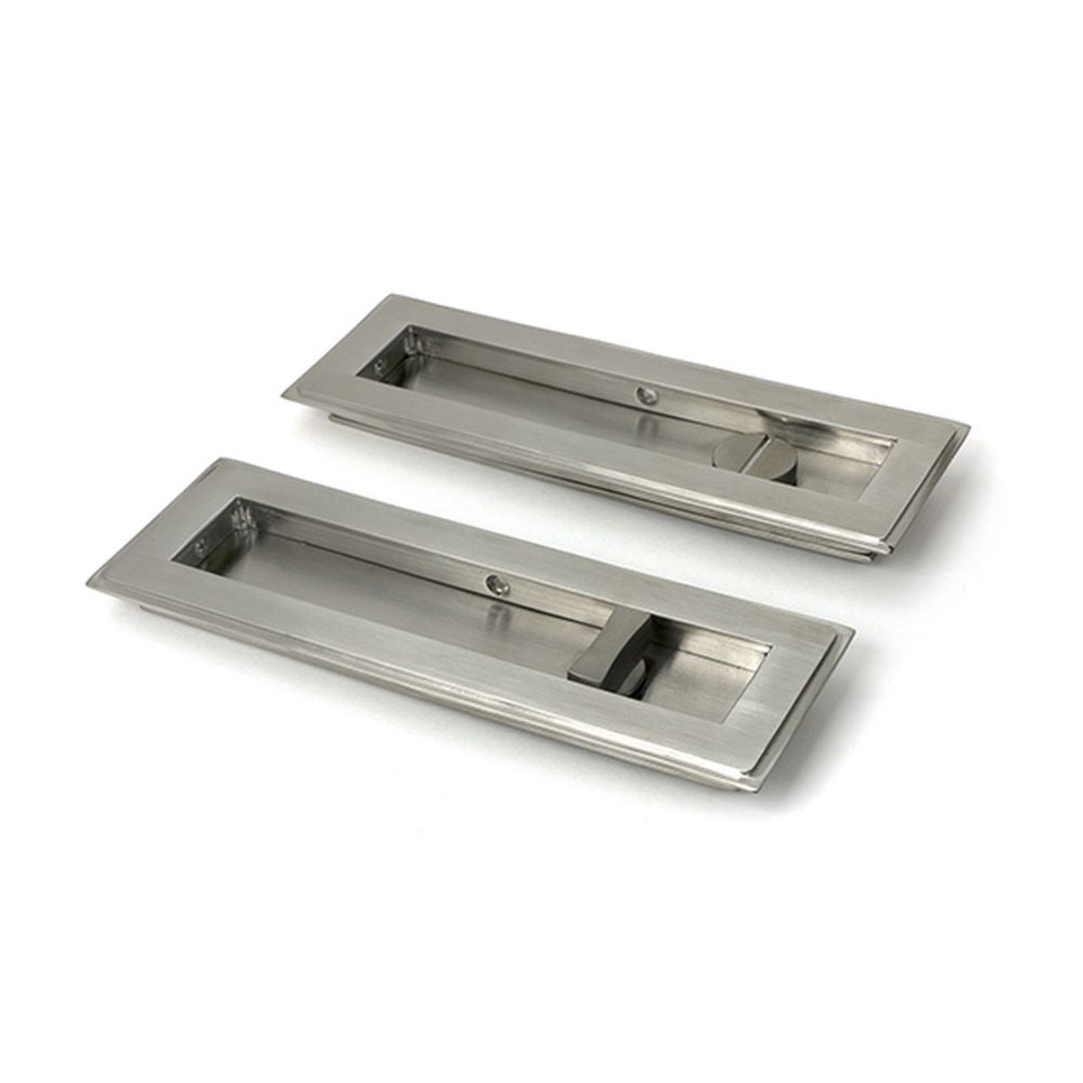 From The Anvil - Satin Marine SS (316) 175mm Art Deco Rectangular Pull - Privacy Set