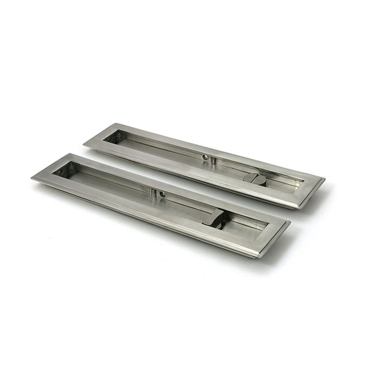 From The Anvil - Satin Marine SS (316) 250mm Art Deco Rectangular Pull -Privacy Set