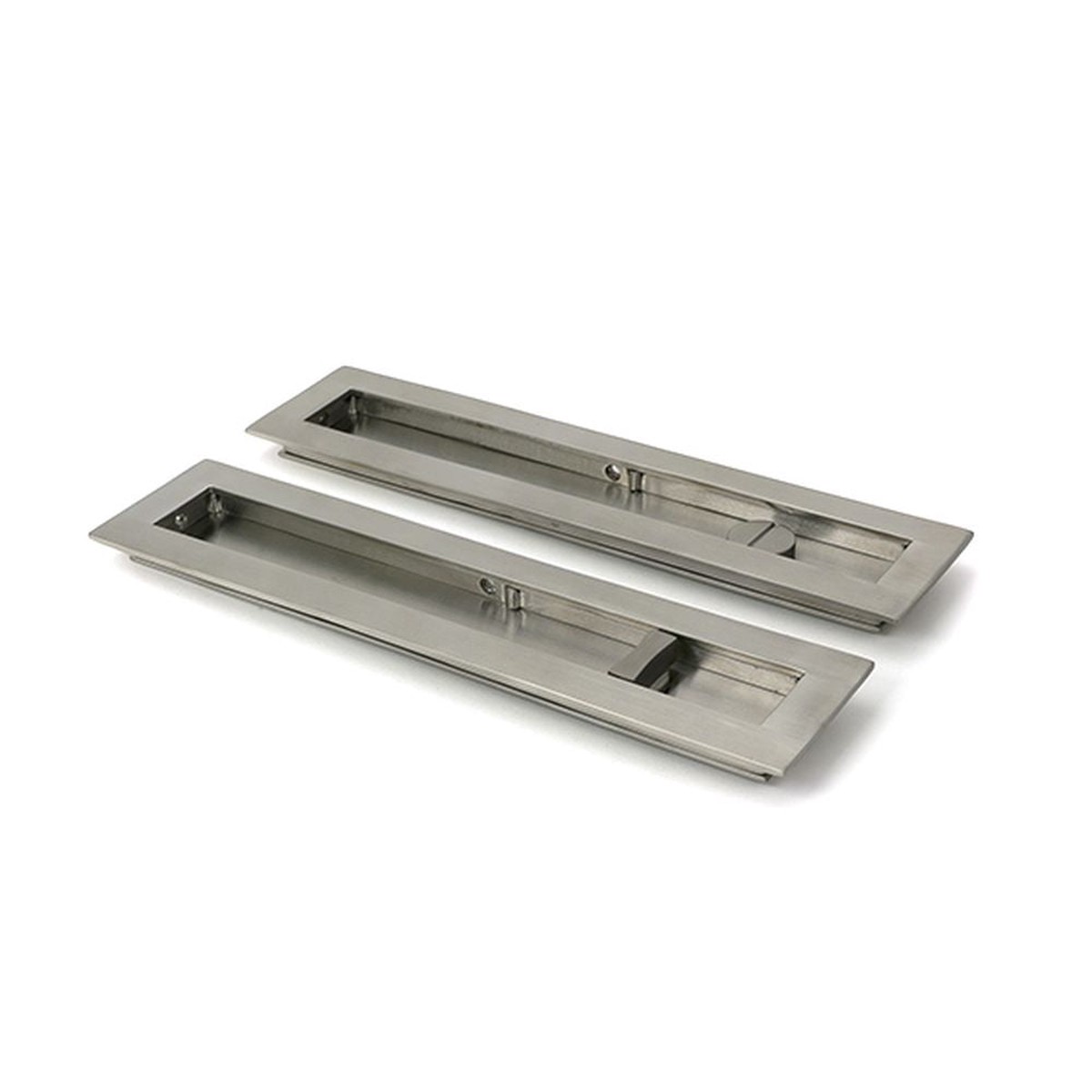 From The Anvil - Satin Marine SS (316) 250mm Plain Rectangular Pull - Privacy Set