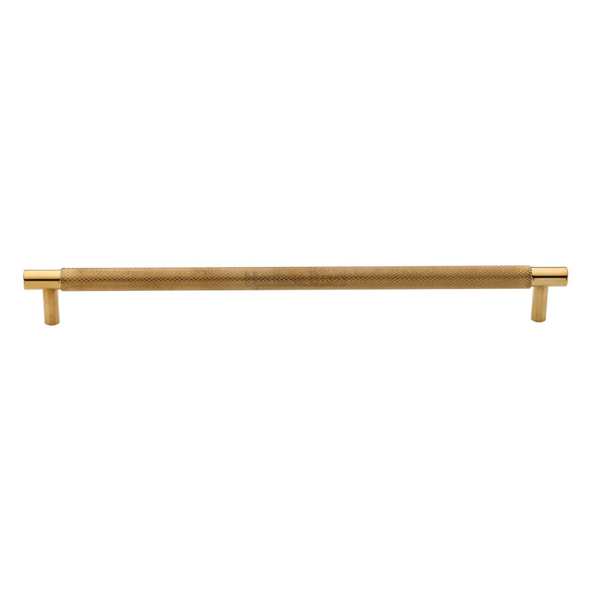 Heritage Brass Cabinet Pull Partial Knurl Design 254mm CTC Unlacquered Brass Finish