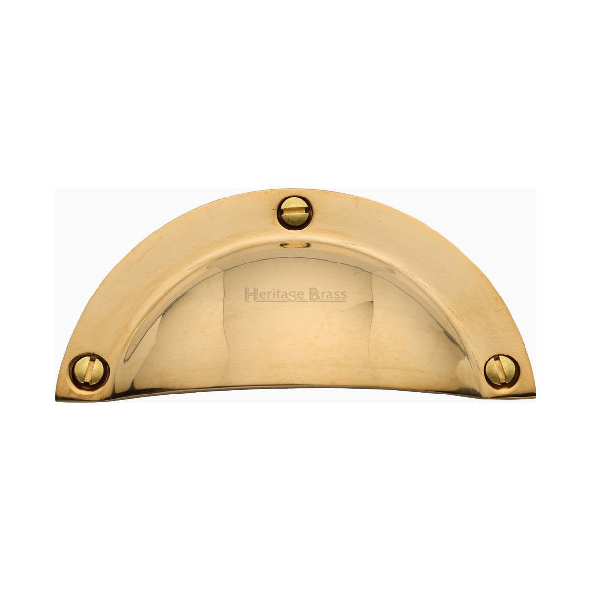 Heritage Brass Drawer Cup Pull Traditional Design Unlacquered Brass Finish