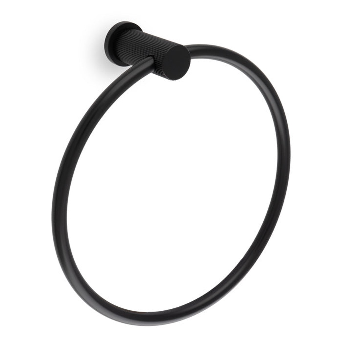 Alexander & Wilks - Brunel Reeded Towel Ring-Black