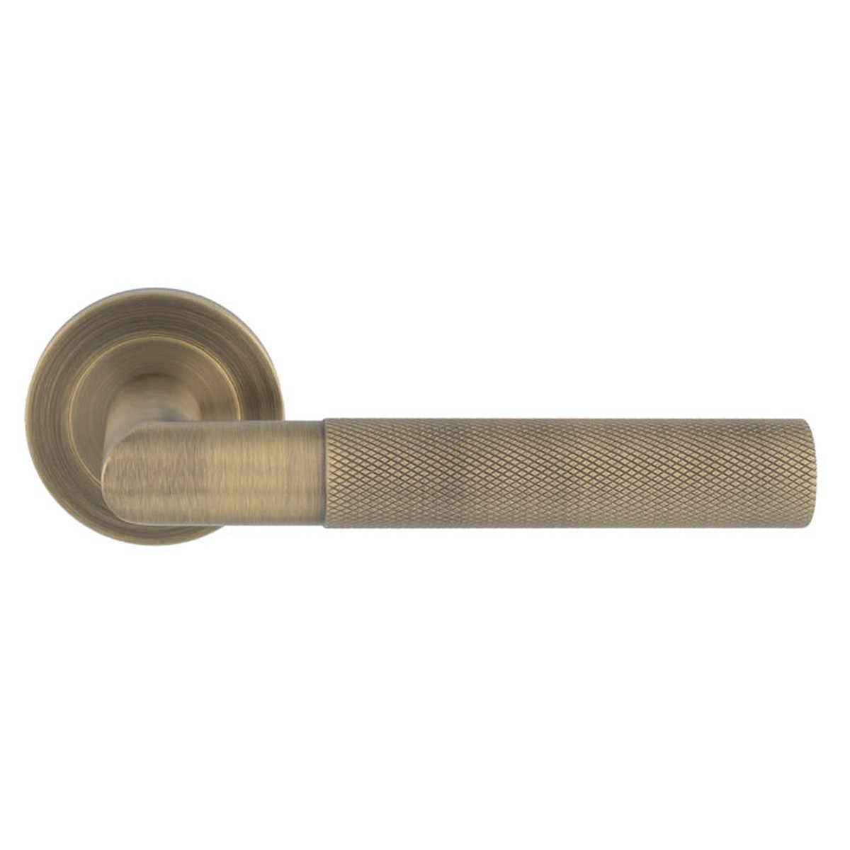 Eurospec - Crown Knurled Lever - Antique Brass