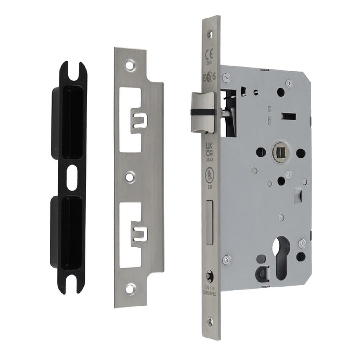 Eurospec - Din Euro Profile Escape Lock - Satin Stainless Steel