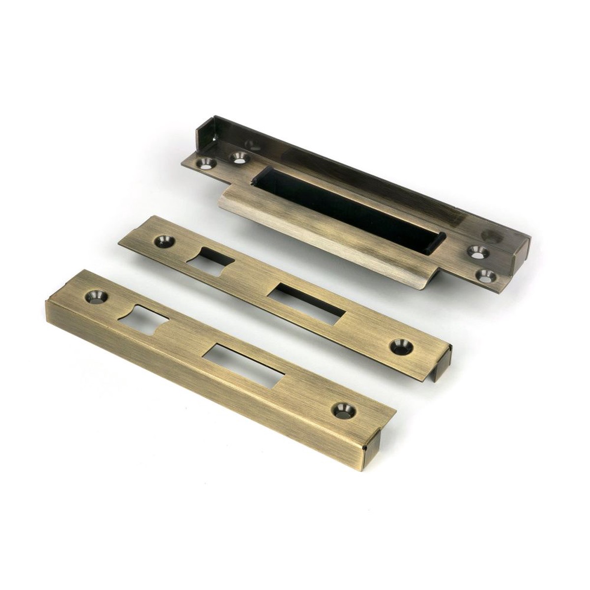 From The Anvil - 1/2" Rebate Kit for Sash Lock Aged Brass