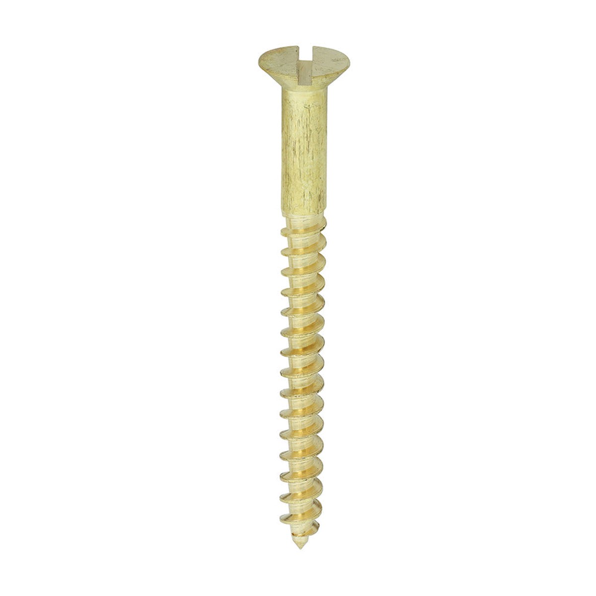 Timco - Solid Brass Timber Screws - SLOT - Countersunk 12 x 2 1/2" - (100 PCS Box)